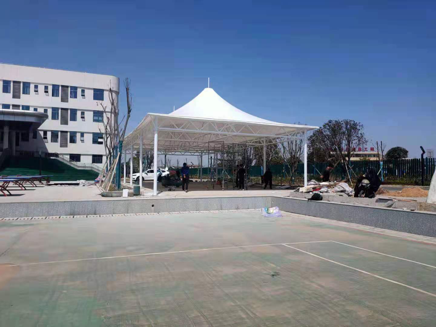 竹根滩镇膜结构大门屋顶膜结构 竹根滩镇遮阳棚膜结构设计施工