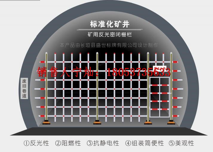 厂家供应煤矿井下专用反光密闭栅栏 简易式穿插式反光密闭栅栏