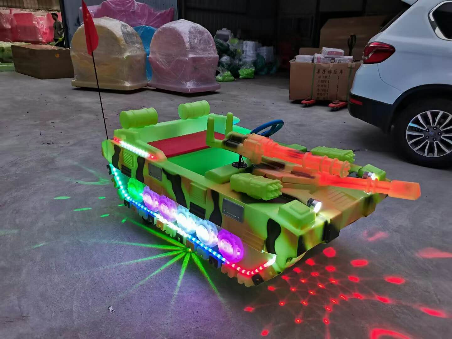 广场明星款产品儿童游乐车虎式坦克