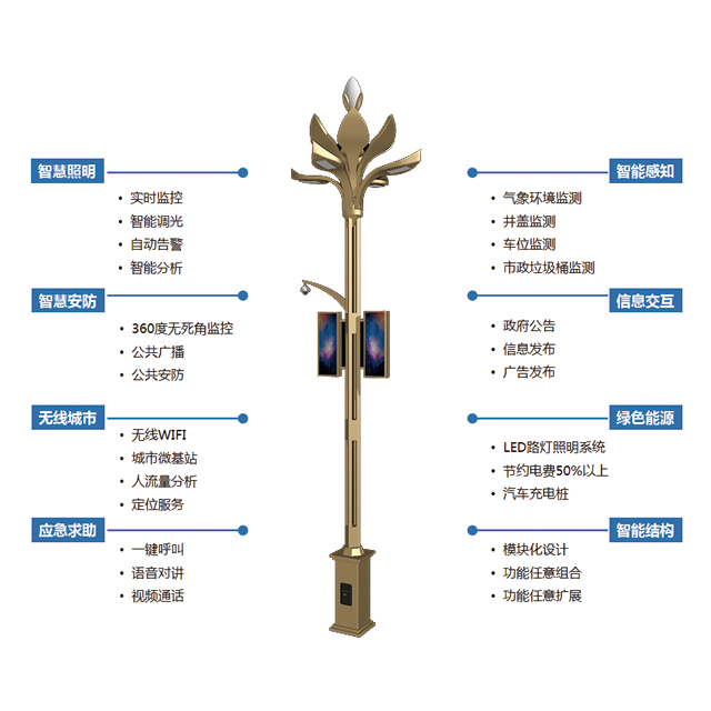 智能监控智慧杆中灯好