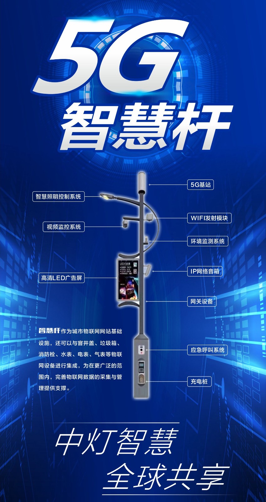 5G设备智慧灯杆上门安装